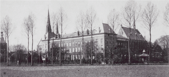 Achterzijde van het voormalig kleinseminarie Culemborg waaraan Cor Bouchette studeerde